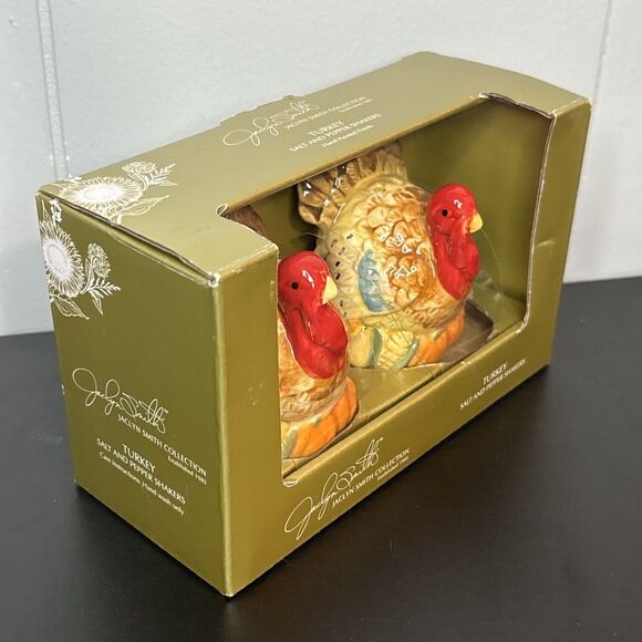 Thanksgiving Turkey Salt And Pepper Shakers Jaclyn Smith Collection Hand Painted - Picture 6 of 9